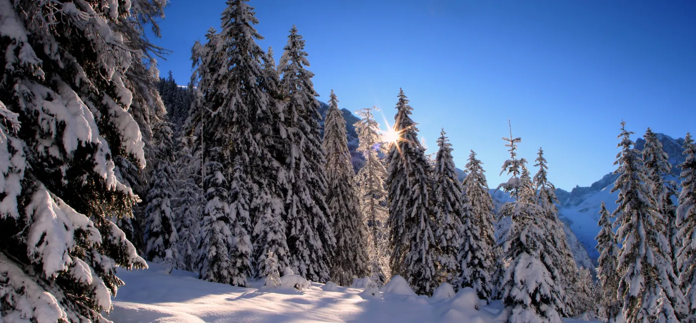 Naturpark Karwendel Winter Schnee Sonne